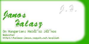janos halasz business card